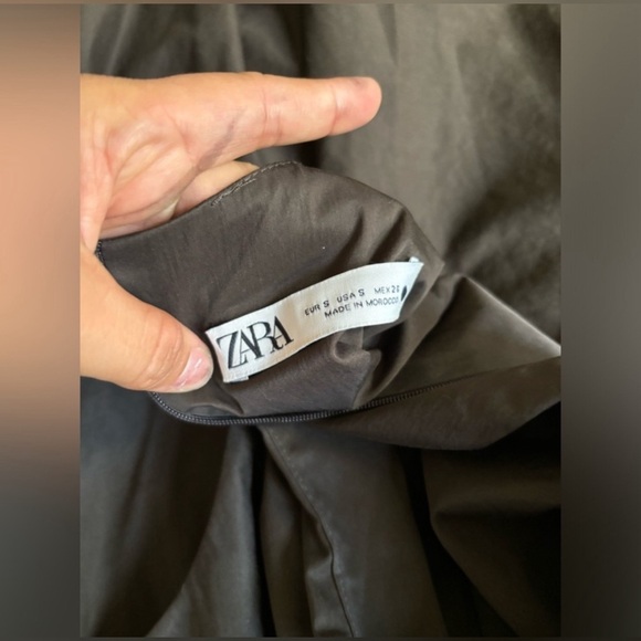 Zara ZW Collection Brown Wrap Sleeveless Midi Dress. Size small - Picture 8 of 8